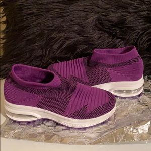 Purple walking shoes